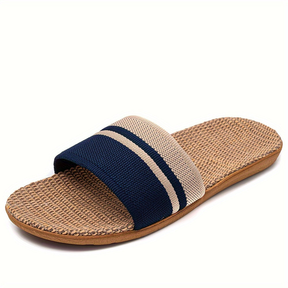 Women's Woven Platform Slippers - Textured Flax Footbed and Wide Band Upper