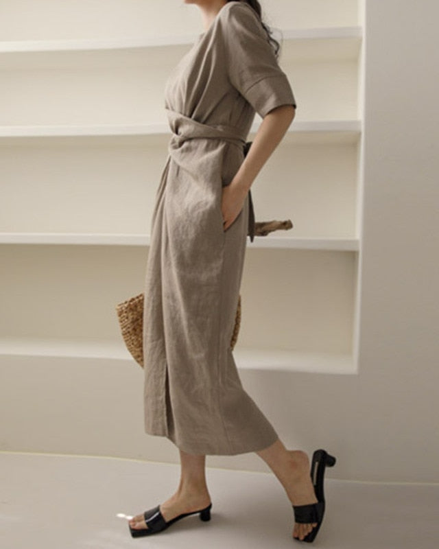 Women's Maxi Dress – Elegant V-Neck Long Sleeve Design for Stylish Autumn Occasions 1