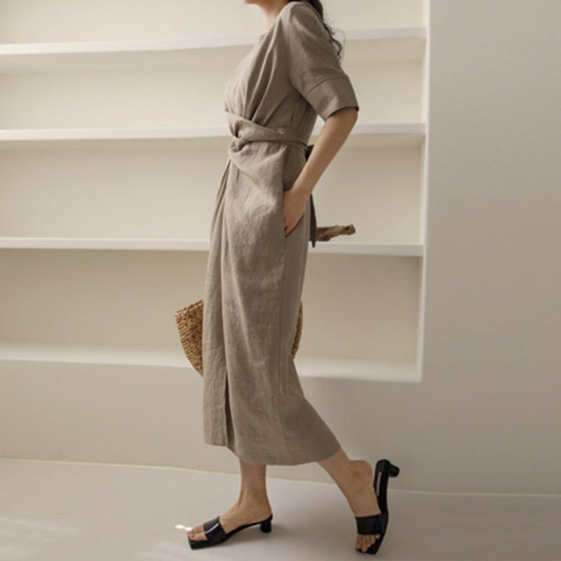 Women's Maxi Dress – Elegant V-Neck Long Sleeve Design for Stylish Autumn Occasions 1