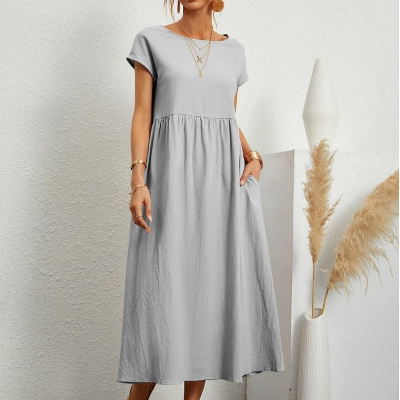 Women’s Summer Maxi Dress – Elegant Cotton Blend for Warm Weather Comfort 1