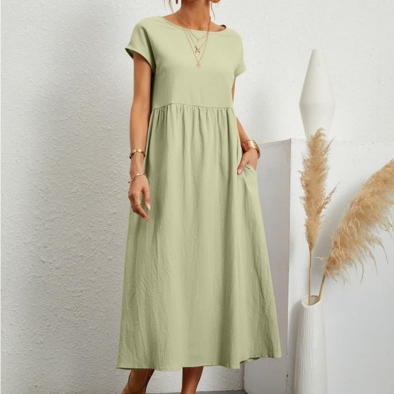 Women’s Summer Maxi Dress – Elegant Cotton Blend for Warm Weather Comfort 7