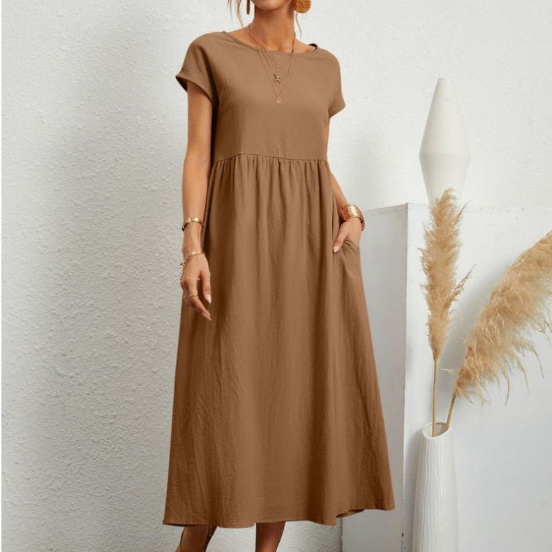 Women’s Summer Maxi Dress – Elegant Cotton Blend for Warm Weather Comfort 8