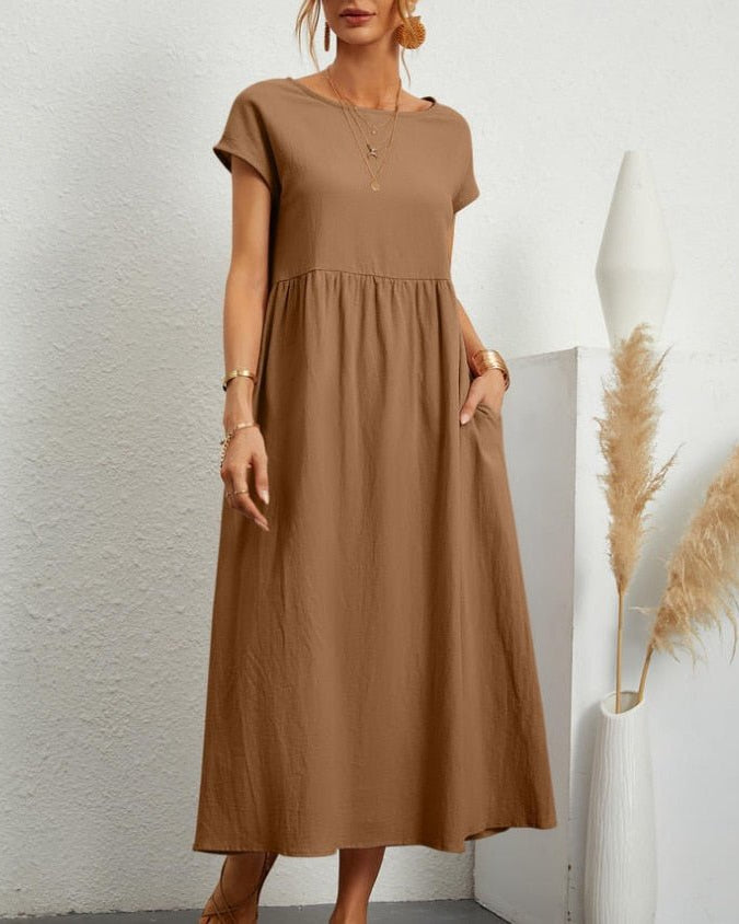 Women’s Summer Maxi Dress – Elegant Cotton Blend for Warm Weather Comfort 8