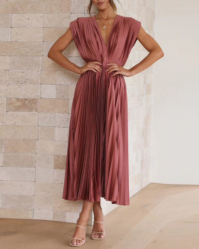 Women's V-Neck Dress – Adjustable Back Tie for Comfortable Summer and Formal Wear 1