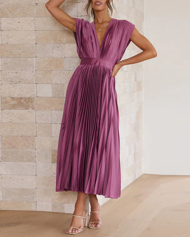 Women's V-Neck Dress – Adjustable Back Tie for Comfortable Summer and Formal Wear 3