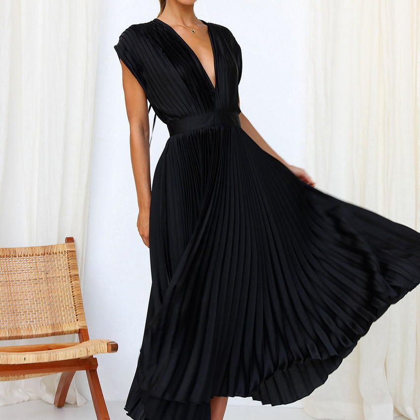 Women's V-Neck Dress – Adjustable Back Tie for Comfortable Summer and Formal Wear 4