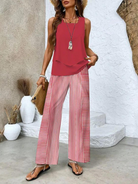 Plus Size Women's Outfit – Elegant Two-Piece Summer Set for Stylish Comfort 2