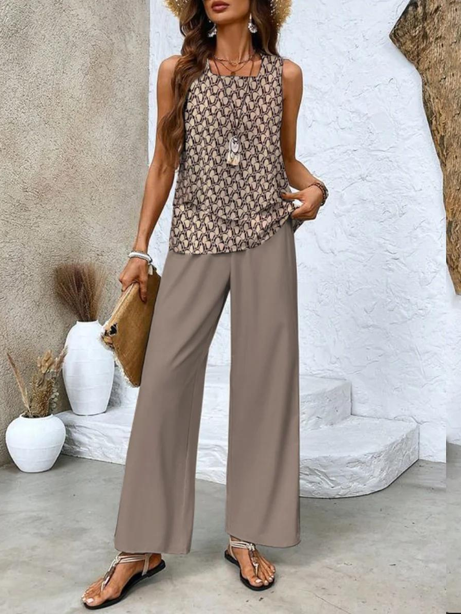 Plus Size Women's Outfit – Elegant Two-Piece Summer Set for Stylish Comfort 4