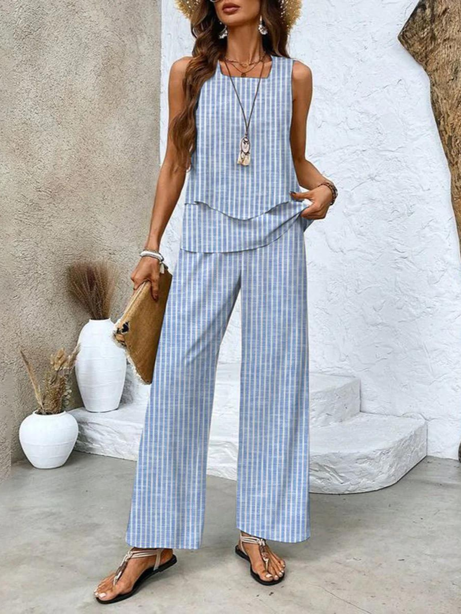 Plus Size Women's Outfit – Elegant Two-Piece Summer Set for Stylish Comfort 5