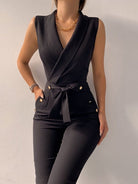 Women’s Jumpsuit – Elegant V-Neck Design for Glamorous Comfort 0
