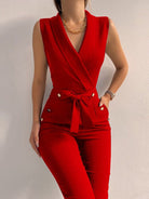 Women’s Jumpsuit – Elegant V-Neck Design for Glamorous Comfort 1