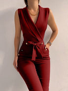 Women’s Jumpsuit – Elegant V-Neck Design for Glamorous Comfort 4