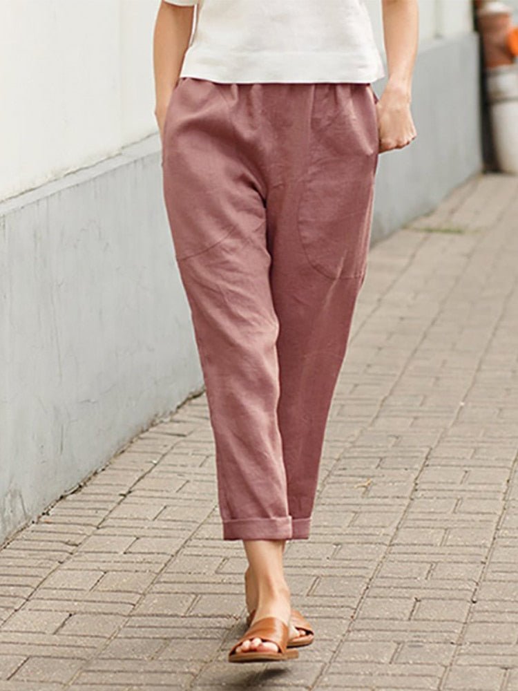 Women's Linen Pants – Comfortable Wide Leg Trousers for Effortless Everyday Style 12