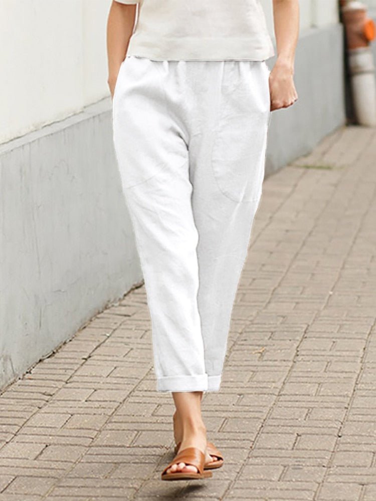 Women's Linen Pants – Comfortable Wide Leg Trousers for Effortless Everyday Style 9
