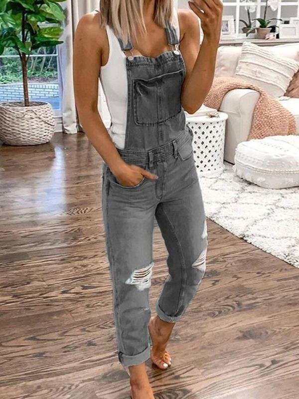 Women’s Ripped Overalls – Stylish Comfort for Effortless Elegance 0