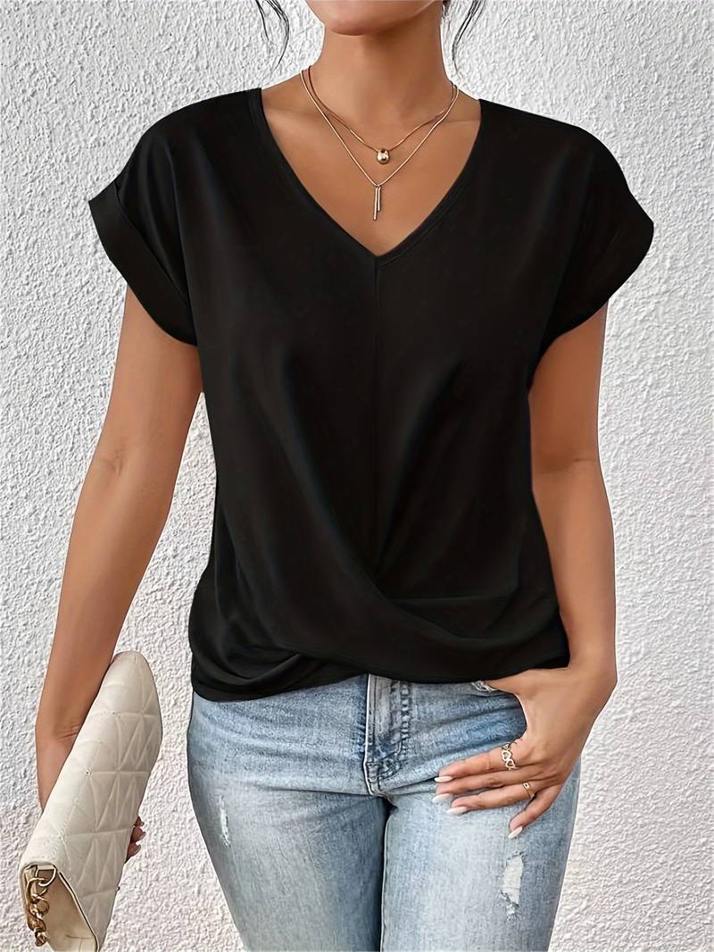 Women's Top – Comfortable Organic Cotton Short Sleeve for Effortless Summer Style 0
