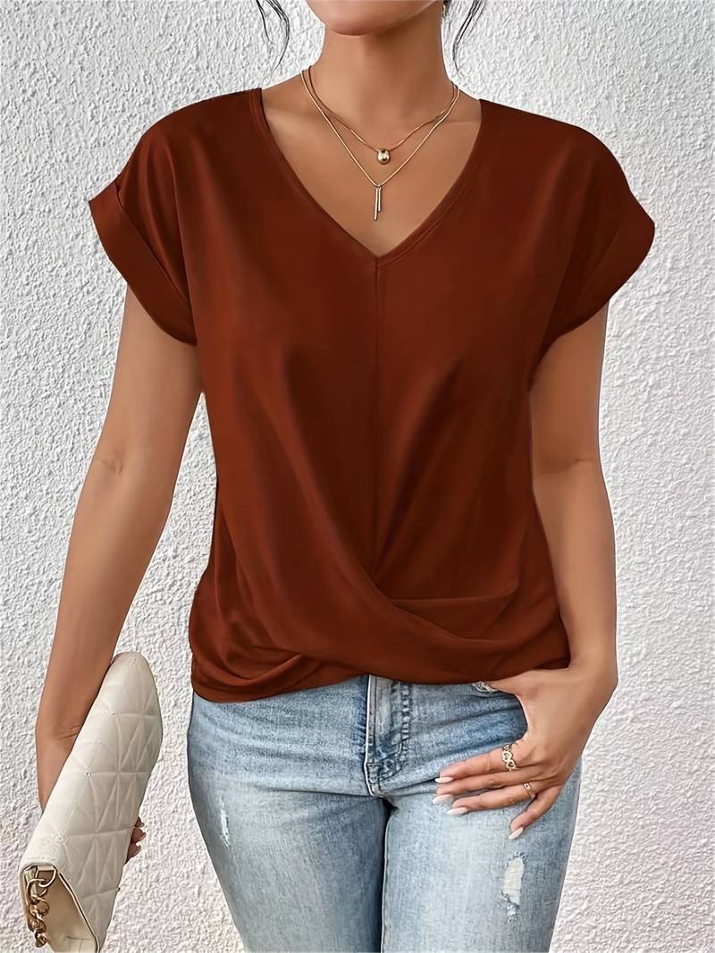 Women's Top – Comfortable Organic Cotton Short Sleeve for Effortless Summer Style 1